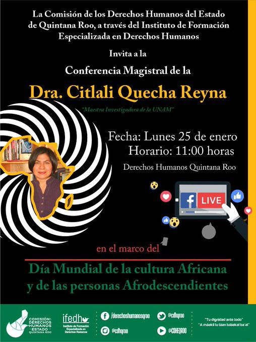 Invitan a la conferencia del Día Mundial de la Cultura Africana y de las Personas Afrodescendientes. Noticias en tiempo real