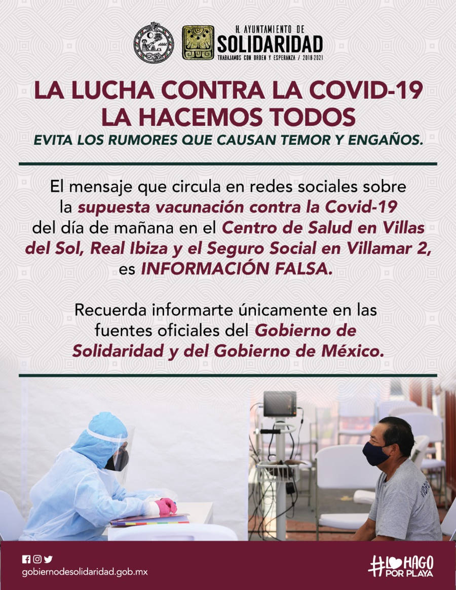 Ayuntamiento de Solidaridad dará apoyo logístico para vacunación contra la Covid-19. Noticias en tiempo real