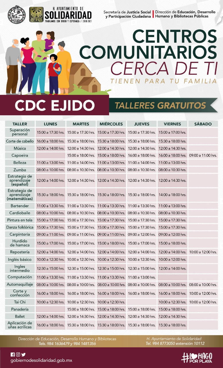 Impartirán talleres gratuitos en los Centros Comunitarios - De Luna ...
