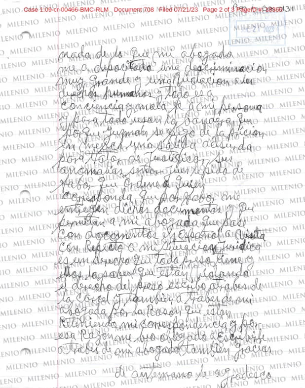 Denuncia "El Chapo" violación a los Derechos Humanos en prisión