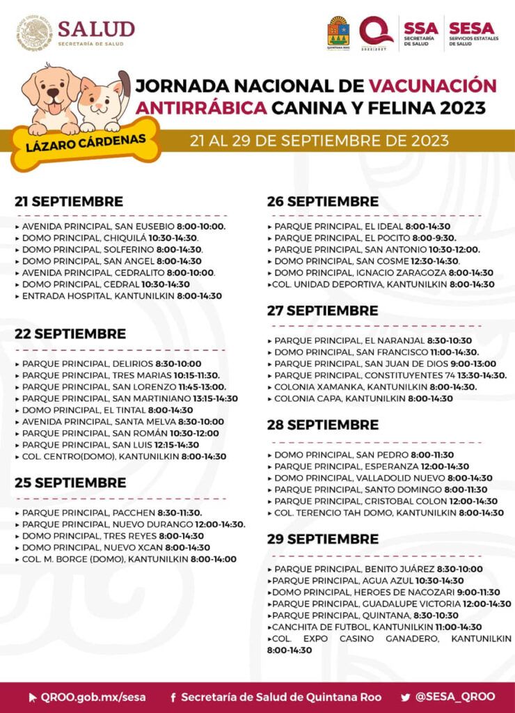 Anuncia SESA Jornada Nacional de Vacunación Antirrábica Canina y Felina 2023