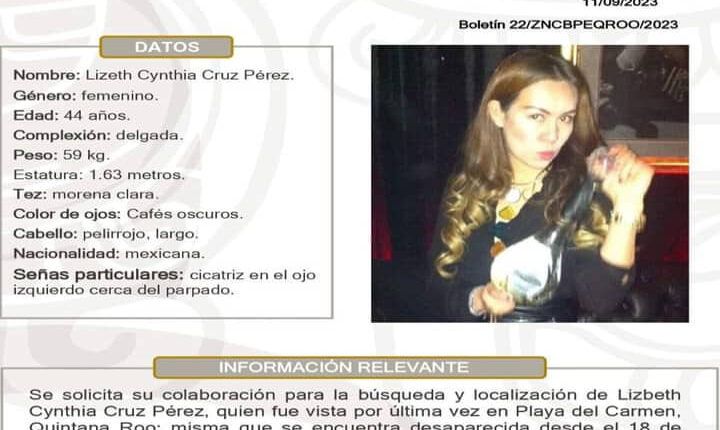 Solicitan la colaboración para encontrar a Lizeth Cynthia Cruz Pérez