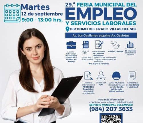 Se invita a Feria Municipal de Empleo y Servicios Laborales