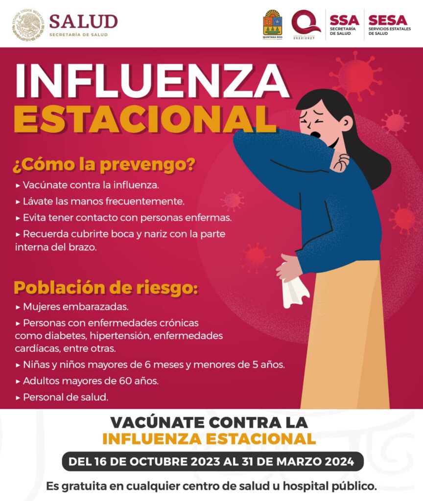 Inicia este lunes Jornada Nacional de Vacunación contra Influenza