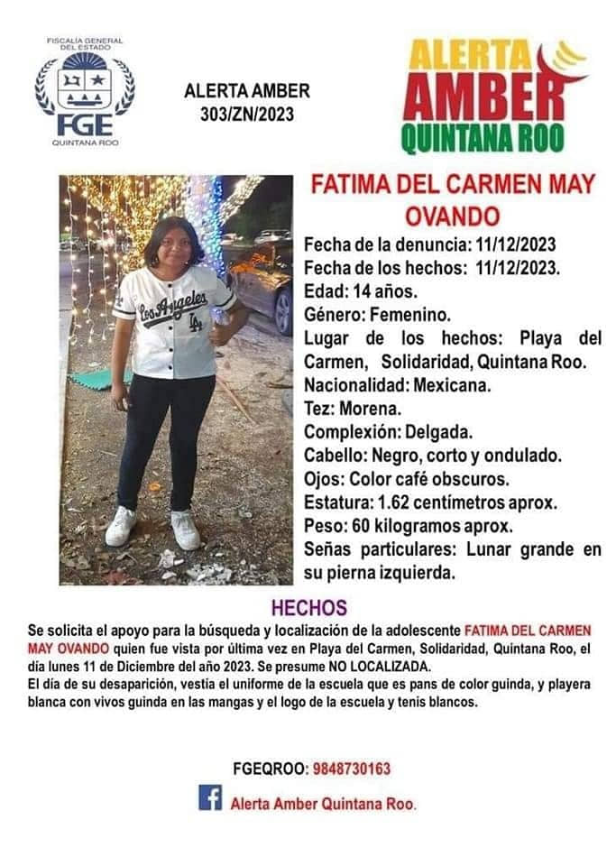 Piden ayuda para localizar a tres adolescentes en Playa del Carmen