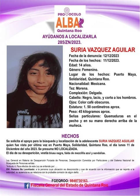 Piden ayuda para localizar a tres adolescentes en Playa del Carmen