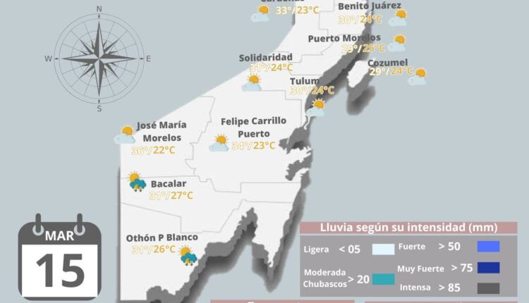 Cielos nublados este viernes en Quintana Roo