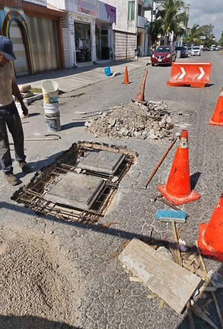 Gobierno de Playa del Carmen ofrece mayor seguridad vial con reconstrucción de pozos de absorción