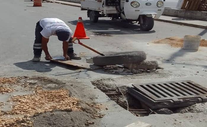 Gobierno de Playa del Carmen ofrece mayor seguridad vial con reconstrucción de pozos de absorción
