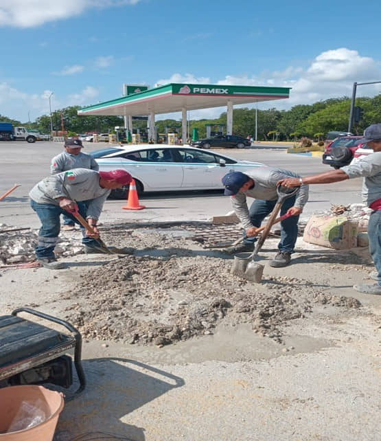 Gobierno de Playa del Carmen ofrece mayor seguridad vial con reconstrucción de pozos de absorción