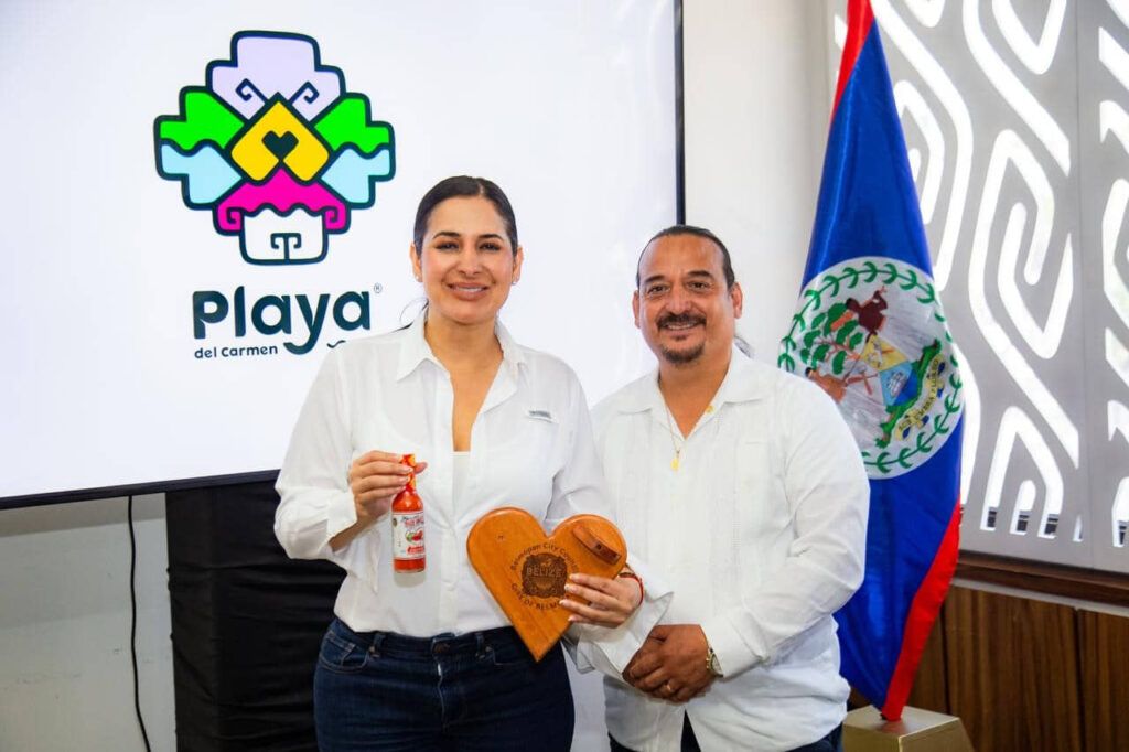 Playa del Carmen fortalece lazos internacionales: Estefanía Mercado recibe al alcalde de Belmopán, Belice, y comparte avances de transformación turística y de seguridad