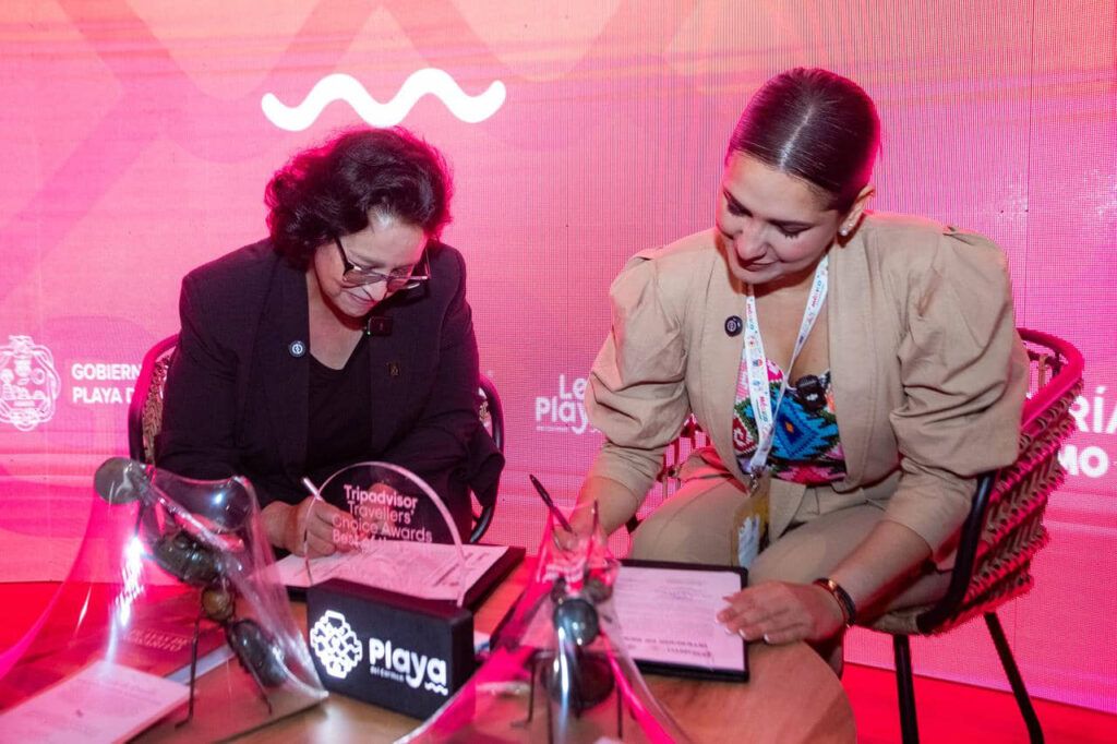 El Caribe y el Pacífico se unen, Playa del Carmen y Playas de Rosarito firman Intención de Hermanamiento en el Tianguis Turístico de México 2025