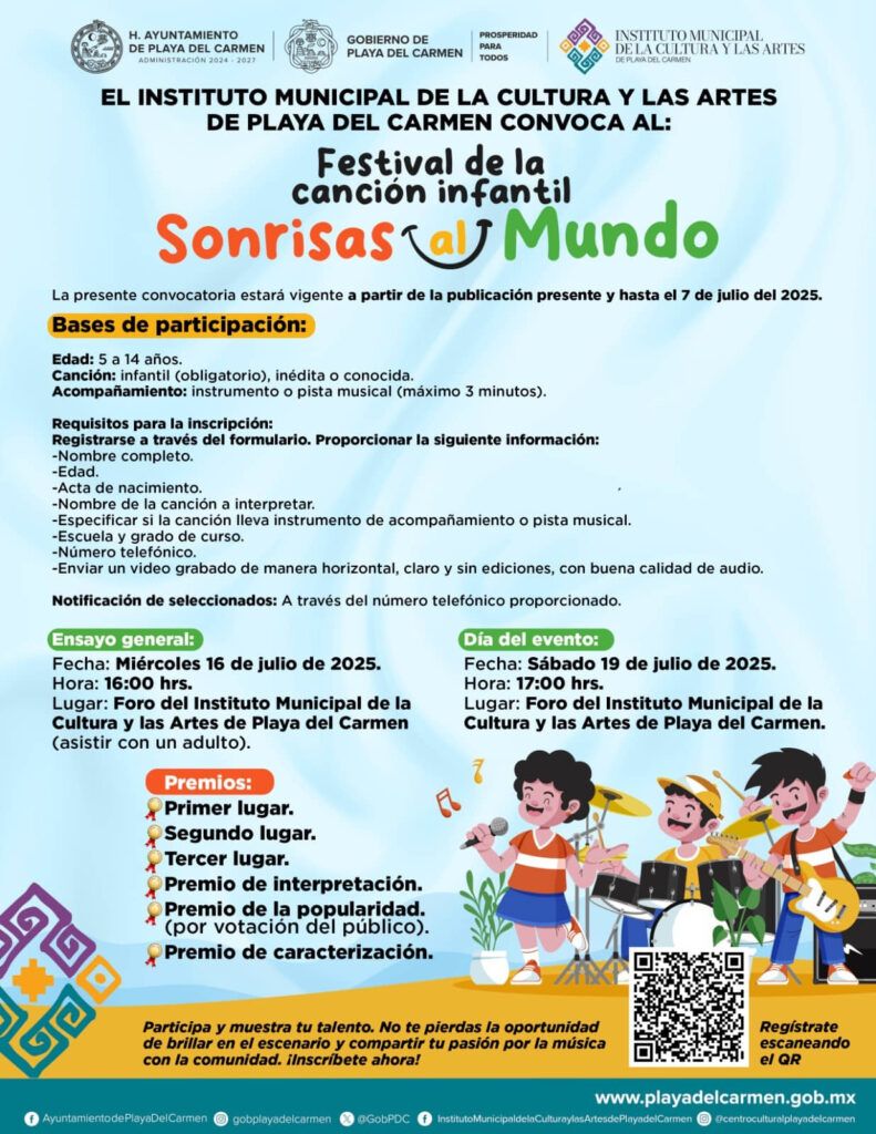 Gobierno de Playa del Carmen promueve talento infantil con festival musical