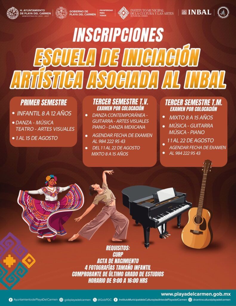 Anuncian nuevo ciclo escolar en el Instituto Municipal de la Cultura y las Artes de Playa del Carmen