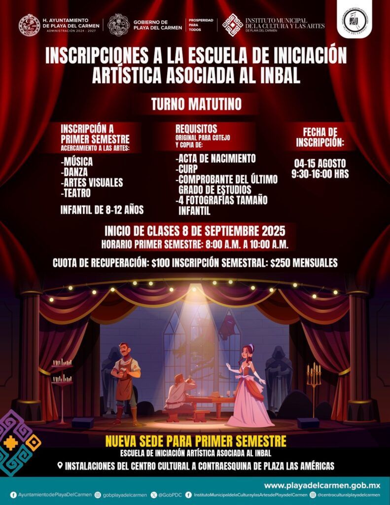 Anuncian nuevo ciclo escolar en el Instituto Municipal de la Cultura y las Artes de Playa del Carmen
