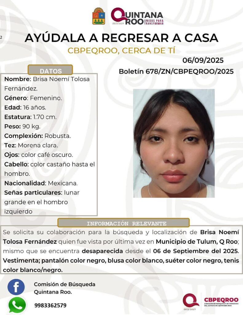 Autoridades emiten alerta urgente por la desaparición de dos adolescentes en Quintana Roo