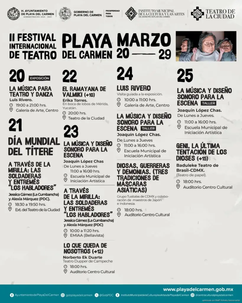 Gobierno de Estefanía Mercado presenta el II Festival Internacional de Teatro de Playa del Carmen
