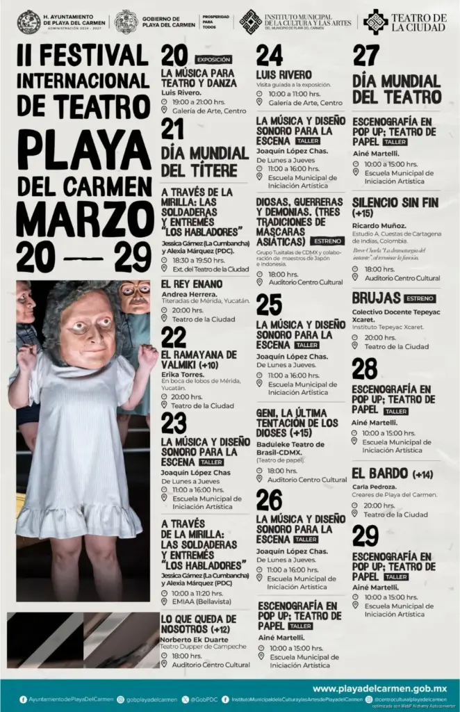 Gobierno de Estefanía Mercado presenta el II Festival Internacional de Teatro de Playa del Carmen