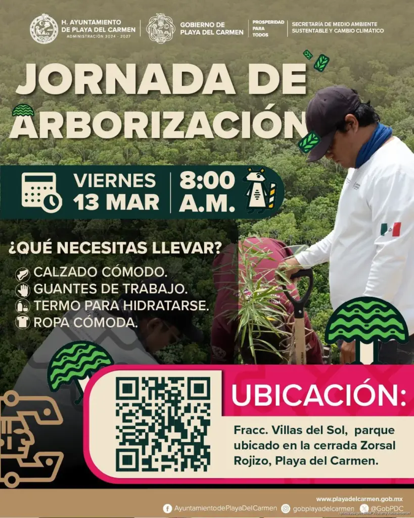 Impulsa Gobierno de Estefanía Mercado jornadas de Arborización para fortalecer la biodiversidad en Playa del Carmen