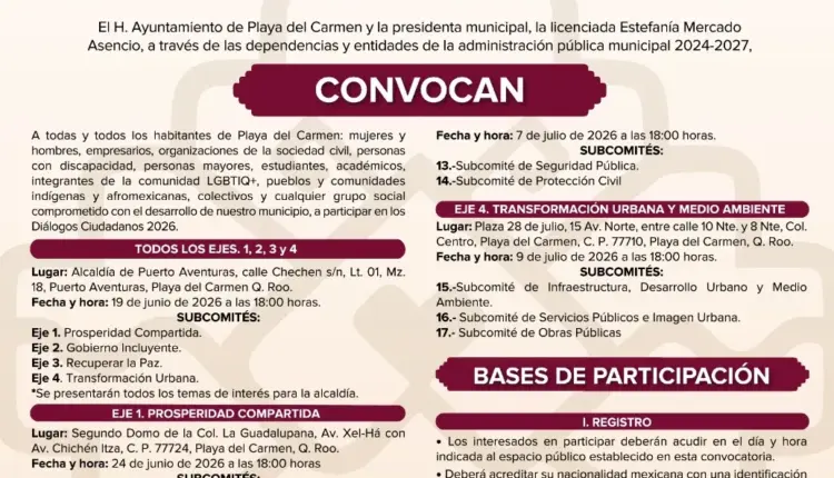 Gobierno de Playa del Carmen fortalece la participación social con los Diálogos Ciudadanos 2026