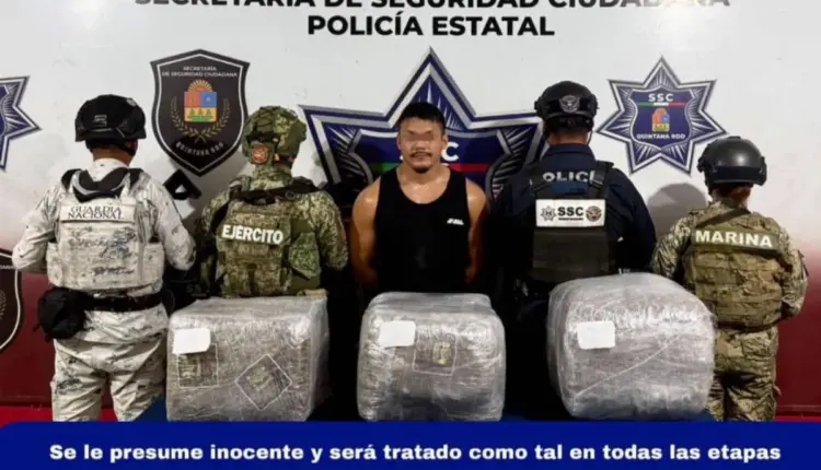 Detienen a hombre tras asegurar 30 kilos de presunta droga en Cancún