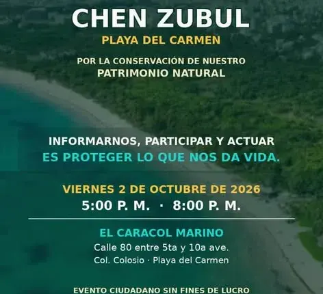 Foro ciudadano abordará la protección de Chen Zubul en Playa del Carmen