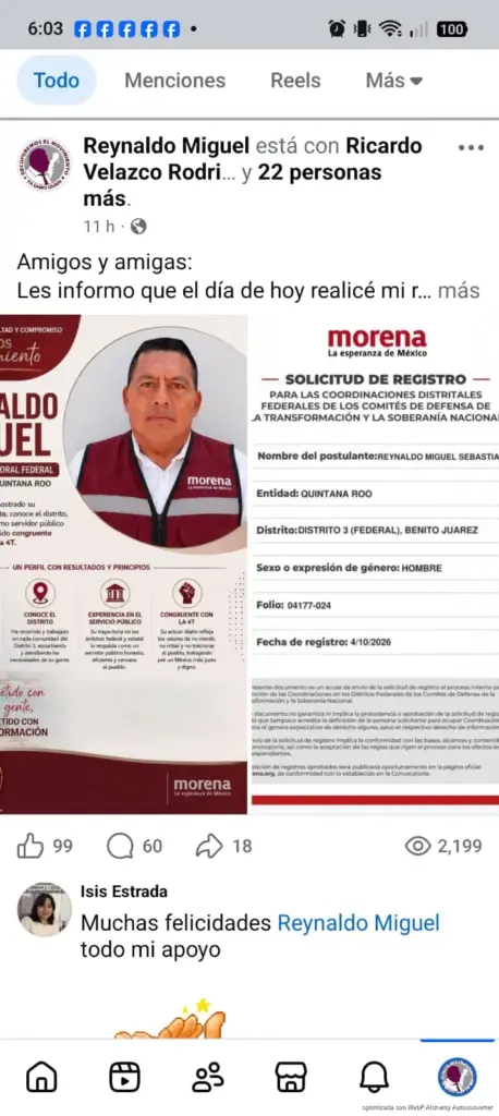 Desaparece en Cancún Reynaldo Miguel Sebastián, activista de izquierda y aspirante a diputado federal por Morena