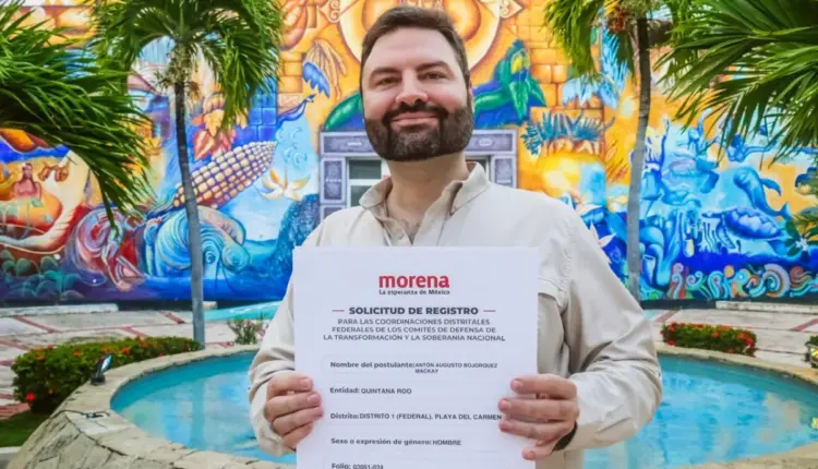 Antón Bojorquez formaliza su registro para la Coordinación Distrital Federal por el Distrito 1 en Quintana Roo